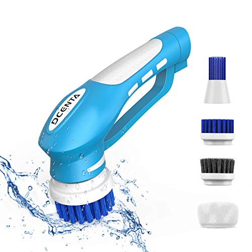 Electric Spin Scrubber, Power Scrubber Cordless High Rotation Handheld Bathroom Scrubber with 4 Replaceable Cleaning Brush Heads for Cleaning Tub, Tile, Floor, Sink, Wall, Window