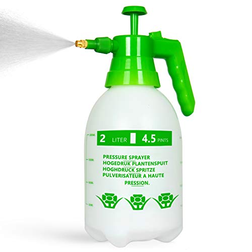 AQUEENLY Pump Sprayer, 68oz Hand Held Pump Pressure Garden Sprayer with Adjustable Nozzle for Lawn & Garden - Watering, Fertilizing, Home Cleaning and Car Washing - The Professional Hand Sprayer