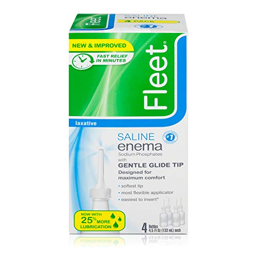 Fleet Laxative Saline Enema for Adult Constipation, 4.5 fl oz, 4 Bottles, 20164