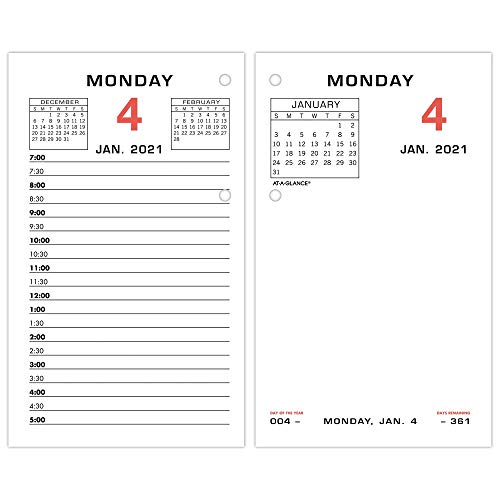 2021 Daily Desk Calendar Refill by AT-A-GLANCE, 3-1/2' x 6', Loose-Leaf (E0175021)