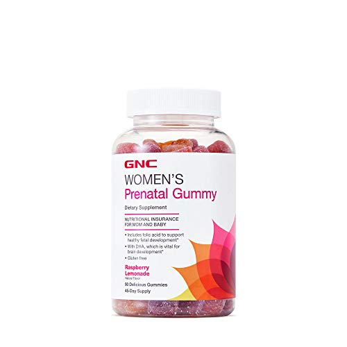 GNC Women's Prenatal Gummy - Raspberry Lemonade, 90 Gummies, Supports Healthy Development of Your Baby