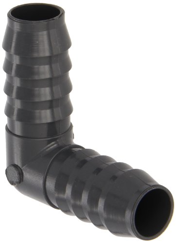 Spears 1406 Series PVC Tube Fitting, 90 Degree Elbow, Schedule 40, Gray, 1' Barbed