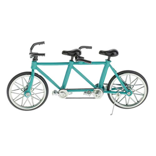 Mini Bicycle Handicraft - Handmade Metal Tandem Bike Model (1:16 Scale) - Decorative Creative Game Toy Gift - Select Colors - Blue