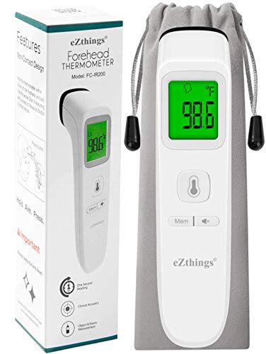 eZthings Forehead Thermometer Medical Non Touch Infrared with Fever Alarm