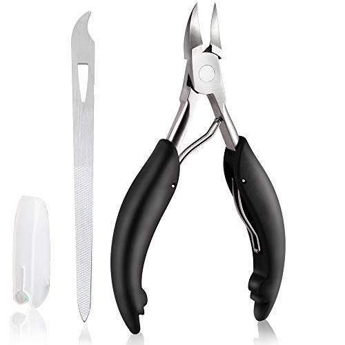 Toe Nail Clipper for Ingrown or Thick Toenails,Toenails Trimmer and Professional Podiatrist Toenail Nipper for Seniors with Surgical Stainless Steel Surper Sharp Blades Lighter Soft Handle