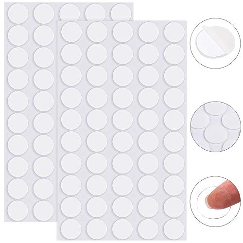ADXCO 100 Pieces Removable Sticky Adhesive Putty Clear Sticky Putty Double-Sided Putty Round Nano Gel Transparent Putty for Christmas Wall, Metal, Glass, Diameter 25 mm
