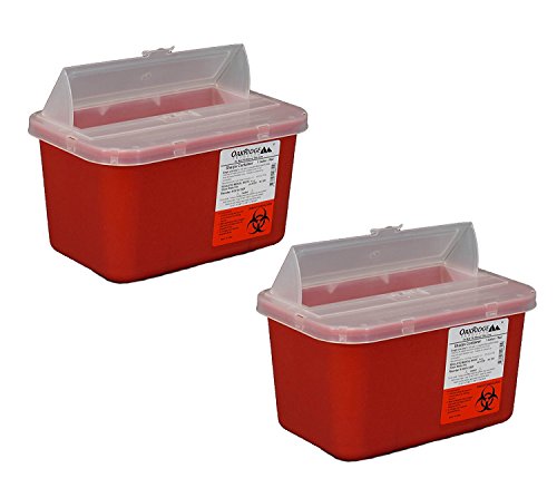 One Gallon Sharps Containers with Pop Up Lid (Two Pack)