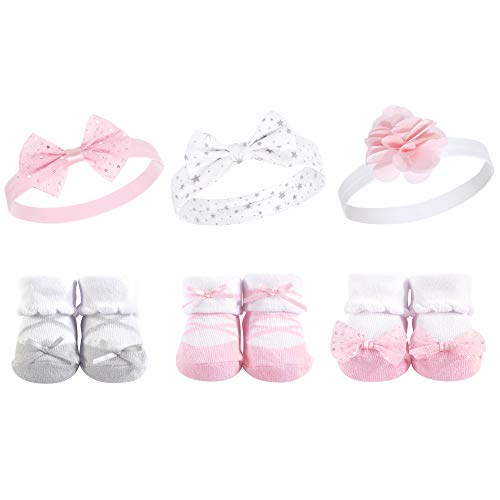 Hudson Baby Unisex Baby Headband and Socks Giftset, Ballet, One Size