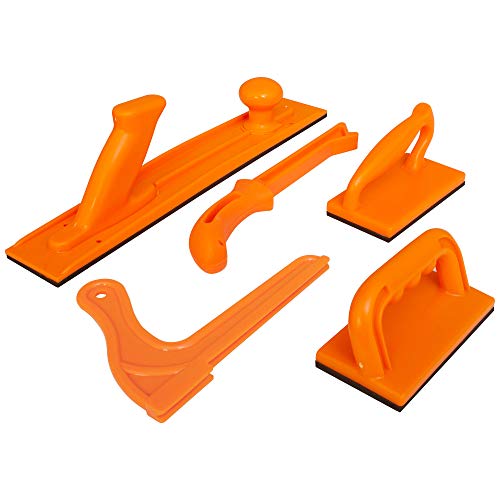 Fulton Safety Woodworking Push Block and Push Stick Package 5 Piece Set In Safety Orange Color, Ideal for Woodworkers and Use On Table Saws, Router Tables, Jointers and Band Saws