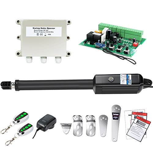 TOPENS A8 Automatic Gate Opener Kit Heavy Duty Single Gate Operator for Single Swing Gates Up to 18 Feet or 850 Pounds Gate Motor