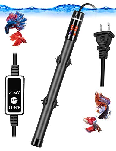 Aquarium Heater, Submersible Fish Tank Heater 500W with Titanium Tube Thermostat System LED Digital Play and Remote Controller for 70-80 Gallon Tank