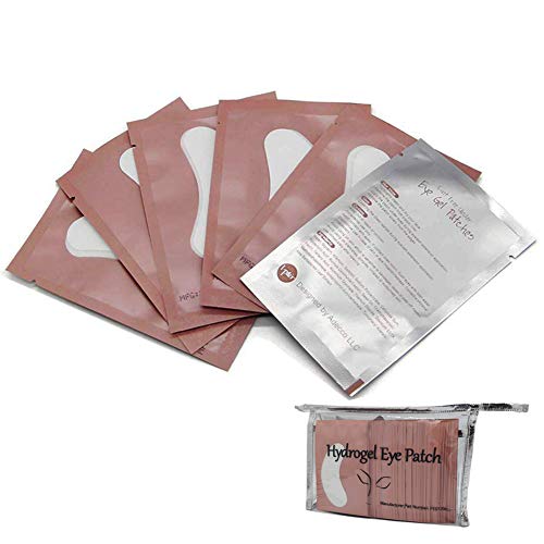 100 Pairs Under Eye Gel Pads Hydrogel Eye Patches for Eyelash Extension -100% Natural Lint Free DIY Lashes Extension Supplies(Pink)