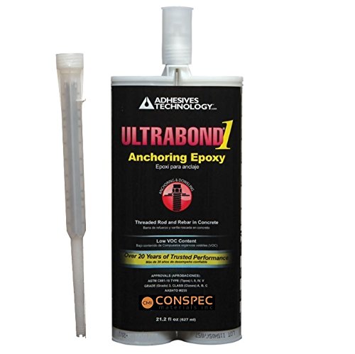 Conspec - Anchoring Epoxy Ultrabond-1 Concrete Anchor Adhesive Fast Setting 2-Part (22-oz Cartridge) with Nozzle