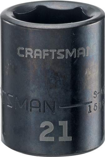 CRAFTSMAN Shallow Impact Socket, Metric, 1/2-Inch Drive, 21mm (CMMT15868),Black Oxide