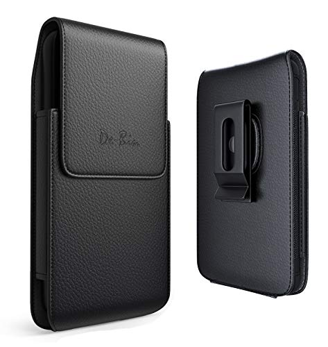 De-Bin XL Size Phone Holster for iPhone 12 Pro Max/11 Pro Max/Xs Max/6 Plus /6s Plus/ 8 Plus/ 7 Plus Belt Case with Clip Belt Holster Pouch Carrying (Fits Phone w/Otterbox Defender /Lifeproof Case On)