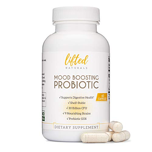 Lifted Naturals Probiotics - Mood Boosting Probiotic - w/ Prebiotic GOS - Supports Emotional Health & Digestion - Natural Mood Support - 60 Day Supply - Non-GMO, Dairy-Free, Gluten Free, Vegan