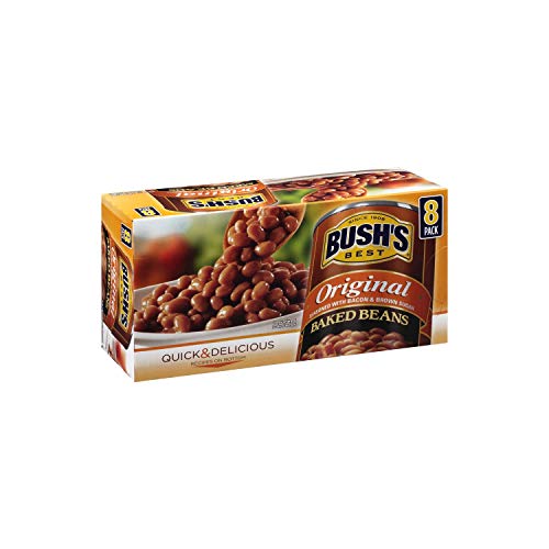 Bush Best Since 1908 Original Baked Beans Seasoned with Bacon & Brown Sugar 8 Pack of 16.5oz Each Sms10