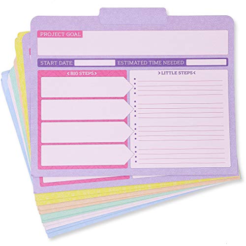 Project File Folders with Tabs and Note Sections, Letter Size (9.5 x 11.5 Inches,12 Pack)