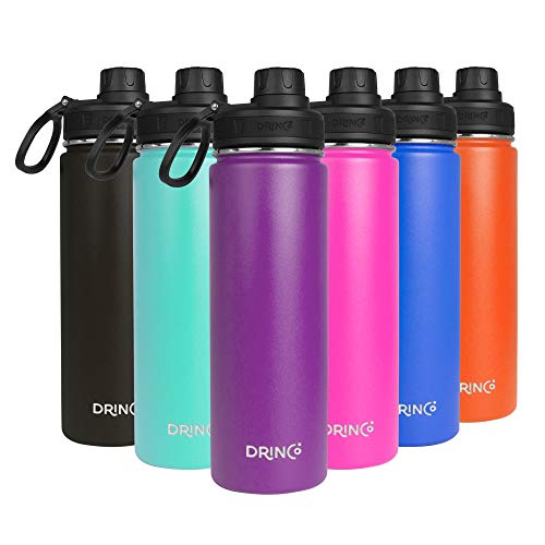 Drinco - Stainless Steel Water Bottle Double Wall Vacuum Insulated with Spout Lid | Perfect for Traveling Camping Hiking (20 oz, Purple)