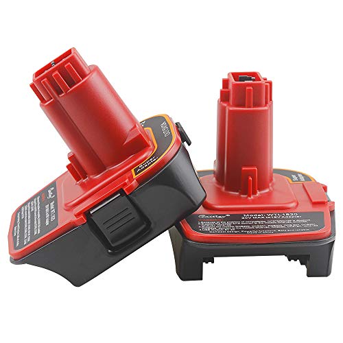 2Pack AOYAN DCA1820 Battery Adapter 18V to 20V Converter Compatible with Dewalt 20V Battery and Milwaukee M18 Battery into DC9096 DC9180