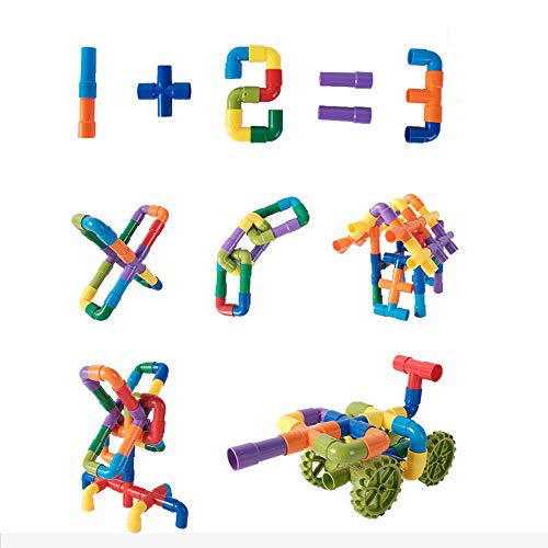 Siwo 102 Piece Pipe Tube Toy,Tube Locks Construction Building Blocks, Educational STEM Building, Kids Learning Toys