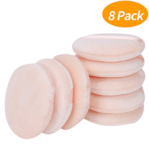 Senkary 8 Pack Soft Makeup Powder Puffs 2.36 Inch for Compacts, Loose Powder, Face Powder, Beige