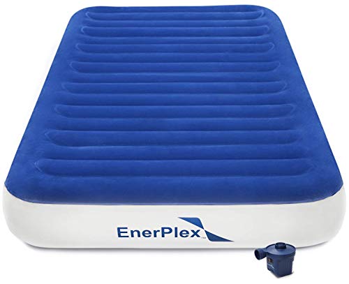 EnerPlex No Outlet Needed Luxury Series Twin Air Mattress with High Speed Wireless Pump Luxury Twin Size Airbed Inflatable Blow Up Bed for Home Camping Travel 2-Year Warranty