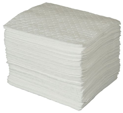 Brady SPC BPO100 Basic Oil-Only Heavy Weight Absorbent Pad, White, 15' L x 17' W (100 Sheets Per Bale)