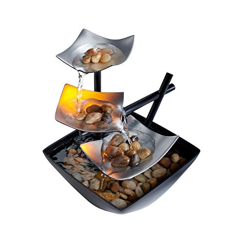 Homedics Envirascape Silver Springs Illuminated Relaxation Fountain with Natural Stones WFL-SLVS
