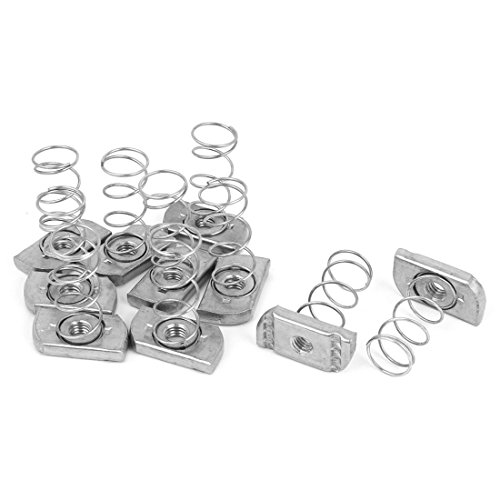 uxcell M8 x 6mm Unistrut Type Zinc Plated Long Spring Channel Nuts 10 Pcs