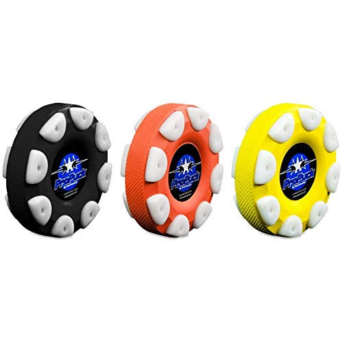 Proguard Roller Hockey Puck Set | ProPuck Hockey Puck with Wheels and a Knurled Side for Controlled Passing and Shooting | Street Pucks Hockey Players Love to Use for Off-Ice Training | Set of 3