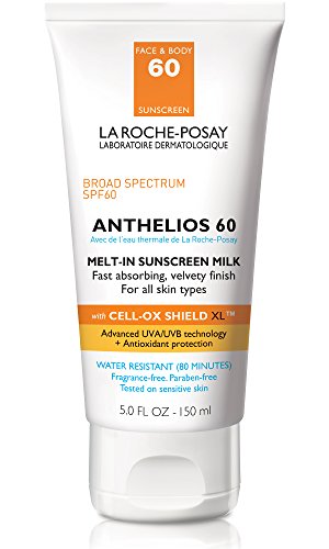 La Roche-Posay Anthelios Melt-In Sunscreen Milk Body & Face Sunscreen Lotion Broad Spectrum SPF 60, Oxybenzone Free, Oil-Free Sunscreen, Water Resistant