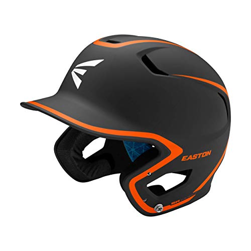 EASTON Z5 2.0 Batting Helmet | Baseball Softball | Junior | Matte Black / Orange | 2020 | Dual-Density Impact Absorption Foam | High Impact Resistant ABS Shell | Moisture Wicking BioDRI Liner