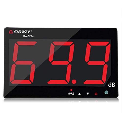 SNDWAY SW-525A 30-130dB Digital Sound Level Meter with Large LCD Display Noise Meter Decibel Wall Mounted Hanging