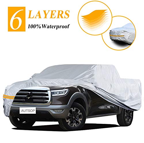 Autsop Truck Cover, Truck Cover Waterproof All Weather,Outdoor Dust UV Hail Snow Protection Pickup Cover,Universal PK-M (Fit 200”-210')