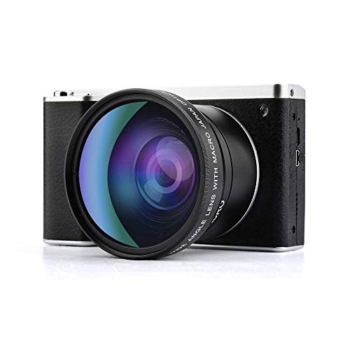 Digital Camera 24MP 4.0 Inch Touch Monitor Camera for Backpacking FHD Mini Compact Wide Angle Lens Pocket Camera for Photography(2 Batteries Included)