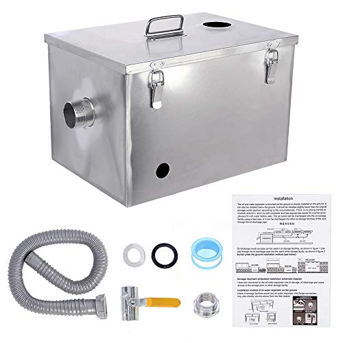 BEAMNOVA Commercial Grease Trap 8lbs Stainless Steel Interceptor Topinlet
