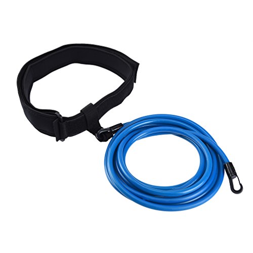 RUNACC Swimming Belt, Swim Training Belts Adjustable Swim Bungee Cords Durable Swim Tether for Resistance Training, Blue