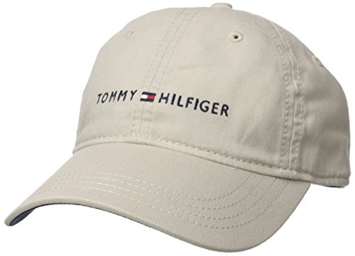 Tommy Hilfiger Men's Logo Dad Baseball Cap, Tommy Stone, One Size