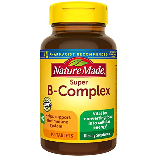 Nature Made Super B-Complex with Vitamin C Tablets, 140 Count Value Size for Metabolic Health† (Packaging May Vary)