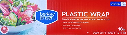 Berkley Jensen Professional Plastic Wrap with Cutter Slide 3000 Foot X 18 Inches Food Service Film (18 Inch)