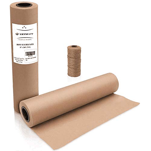 Brown Kraft Butcher Paper Roll - Natural Food Grade Brown Wrapping Paper for BBQ Briskets，Smoking & Wrapping Meats，18' x 2100' (176 ft) - Unbleached Unwaxed and Uncoated
