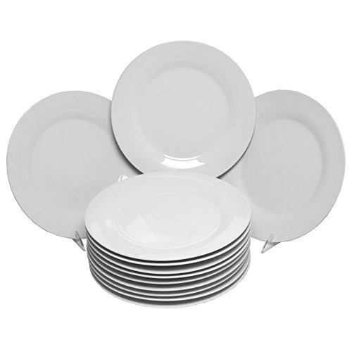 10 Strawberry Street Catering Pack 10.5', Set of 12 Dinner Plates, White