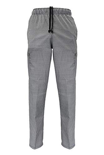 Natural Uniforms Classic Houndstooth 6 Pocket Chef Pants with Multi-Pack QTYS Available (1, Large) Grey