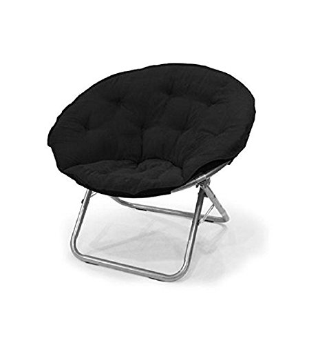 Urban Shop Microsuede Saucer Chair, Black