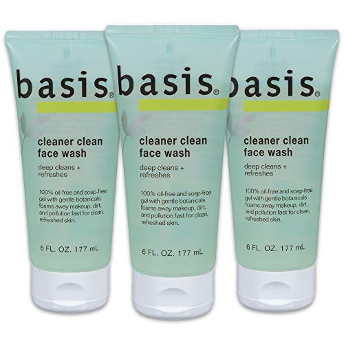 Basis Cleaner Clean Face Wash - Deep Cleans and Refreshes for Normal to Oily Skin, Oil-free, Soap Free - 6 fl. oz. (Pack of 3)