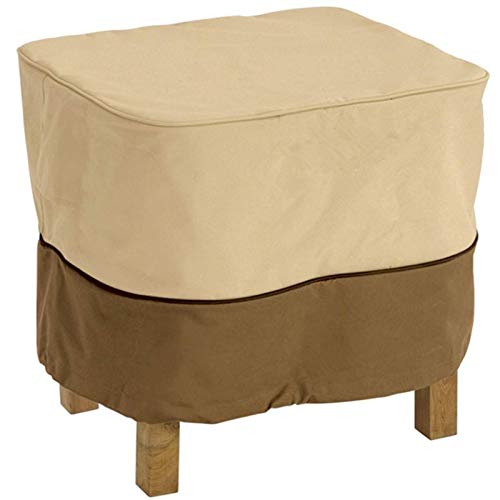 skyfiree Patio Square Side Table Cover Waterproof Outdoor Ottoman Cover with Padded Handles 26x26x17inch End Table Cover Furniture Covers