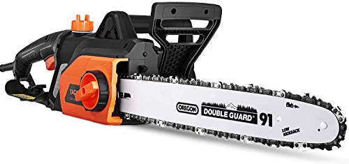 TACKLIFE Electric Chainsaw, 15 Amp Corded Chainsaw, 18-Inch Chain Bar, 13m/s Chain Speed, Tool-Free Chain Tensioning, Auto Oiling, Copper Motor, Lightweight