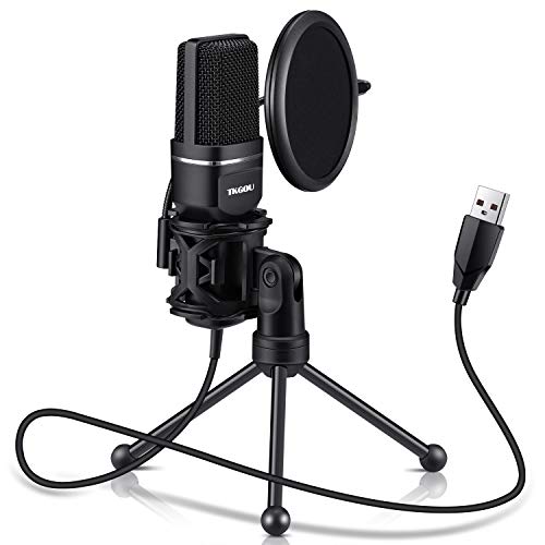 USB Microphone for Computer, Gaming PC Recording Condenser Microphone Tripod Stand & Pop Filter for Skype, Streaming, Podcasting, Google Voice Search, Gaming -Windows/Mac-M799B