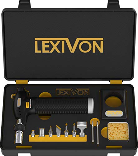 LEXIVON Butane Torch Multi-Function Kit | Premium Self-Igniting Soldering Station with Adjustable Flame | Pro Grade 125-Watt Equivalent (LX-771)